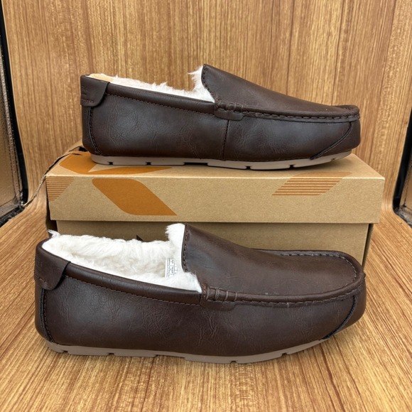 Koolaburra by UGG Tipton Smooth Moccasin Men Size 10 Brown Faux Fur Slippers NEW main image 4